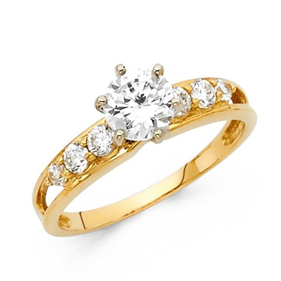 Jewelry - 14K Solid Yellow Gold Engagement Ring